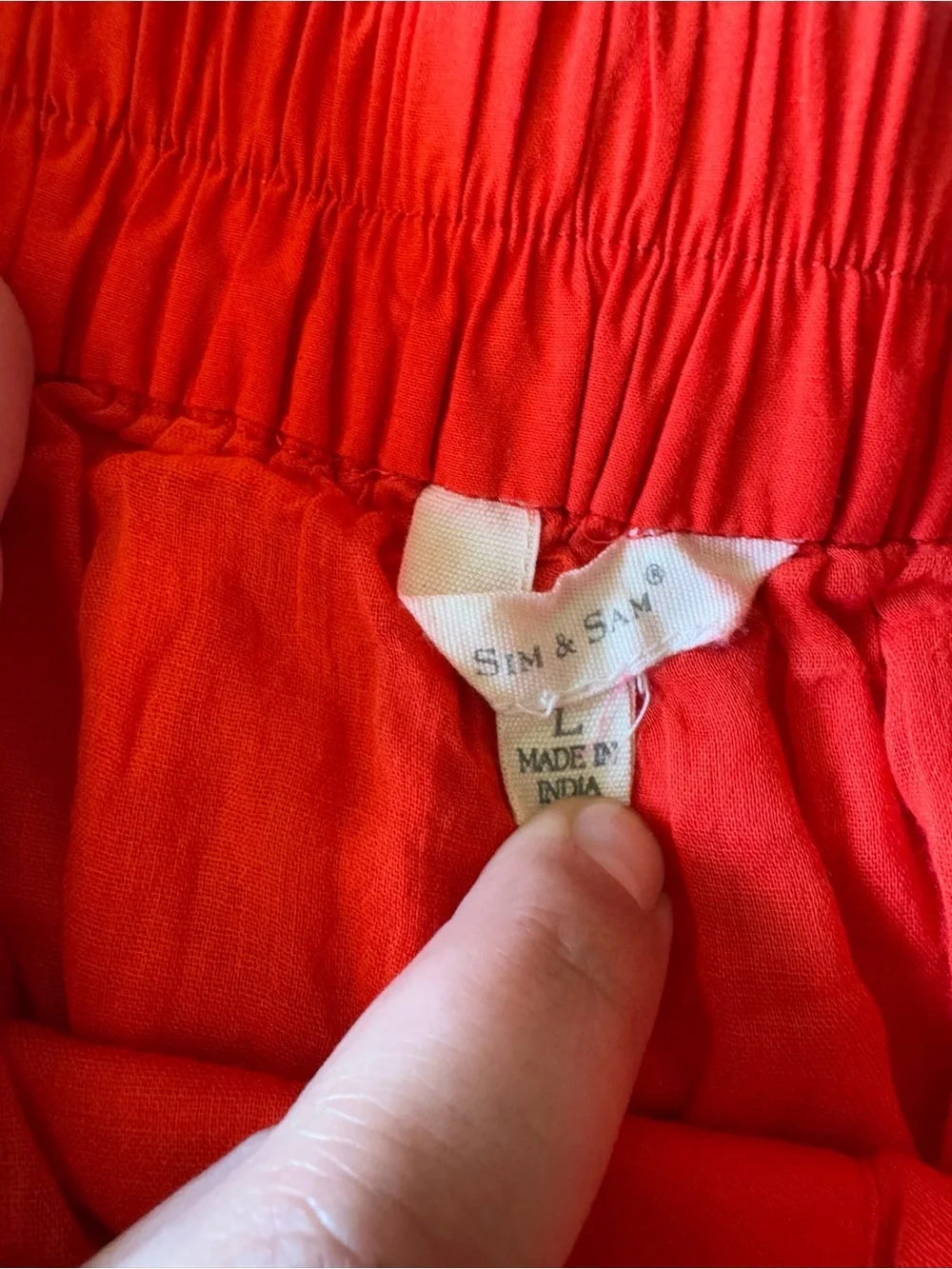 Sim & Sam Red Cotton Maxi Skirt Large
